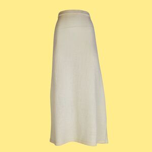 Vintage 80s Cream Wool Knit Maxi Skirt